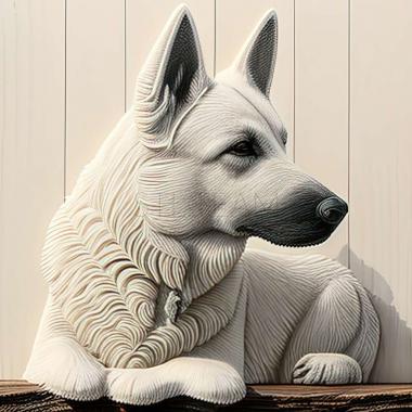 3D model Swedish white Elkhound dog (STL)